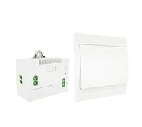 Culnflun Kit interrupteur et récepteur de lumière sans fil, interrupteur mural à distance auto-alimenté, sans câblage, sans batterie, pour lampes, maison, bureau, hôtel (1 x 2 Gang Switch & 2 x