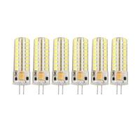 Culnflun Lot de 6 ampoules LED G4 7 W 72 LED 700 lm Bi broches 12 V Silicone blanc chaud 360 degrés pour plafond, mur, lampe de bureau sous armoire, paysage, camping-car, bateau, A (Blanc 6000K-6500K)