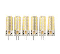 Culnflun Lot de 6 ampoules LED G4 7 W 72 LED 700 lm Bi broches 12 V Silicone blanc chaud 360 degrés pour plafond, mur, lampe de bureau sous armoire, paysage, camping-car, bateau, A (Lumière chaude)