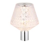 Culot de bouteille Lampe de bouteille Lampe de cristal Lampe de table LED Touchdimmer chromé clair, blanc chaud, DxH 12 x 15,5 cm