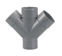 Culotte double parallèle PVC mâle-femelle 45° D100 WAVIN 3025815