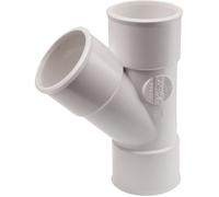Culotte PVC blanc 45 degrés - Diamètre 32 mm - Triple emboîture - Nicoll