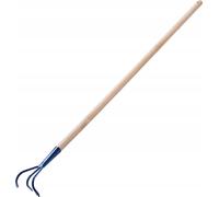 Cultivateur à main - Outil de jardinage - Manche de 142 cm de long - Tête fourchue - Acier inoxydable - Dents robustes