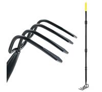 Cultivateur de jardin à main - Griffe à 4 dents - Acier forgé - Manche de 150 cm