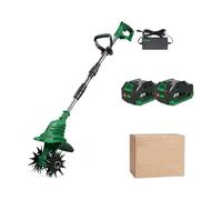 Cultivateur Électrique 1800W, Tondeuse À Gazon Portable, Coupe, Outil De Retournement du Sol for Broche Batterie 21V Haute Efficacité Et SéCurité(2 Battery)