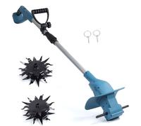 Cultivateur électrique 21 V sans Fil 330 TR/Min Haute Vitesse 4 Dents en Acier Durable 9,5 Pouces de Profondeur pour la Culture du Sol de Jardinage de pelouse, idéal pour Les