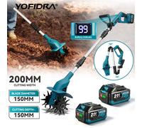 Cultivateur électrique de jardin YOFIDRA 200 mm, scarificateur pliable, rotoculteur, outil de jardinage pour batterie Makita. No Battery