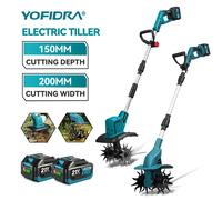 Cultivateur électrique pliable YOFIDRA, scarificateur, rotoculteur, outil de jardinage pour batterie Makita 21V. TYPEB-4.5Ah Battery