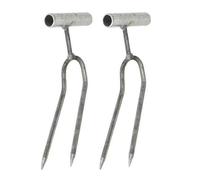 Cultivateur manuel en fer résistant à 2 dents pour faciliter le desserrage du sol et le désherbage Outil de jardin Râteaux de jardin 270 mm
