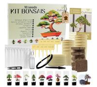 CULTIVEA Kit Prêt à Pousser 10 Bonsai - Coffret Complet avec Graines, Pots, Outils & Notice - Kit Plantation Intérieure