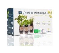 Cultivea - Kit Prêt à Pousser d'Herbes Aromatiques - Graines 100% Ecologiques et Bio - Jardin potager d'intérieur - Plante (Basilic, Persil et