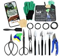 CULTIVEA® Lot de 32 outils complet bonsaï ? Outil en acier - Cisailles à bonsaï pour entretien - Ciseaux Pince Taillage et élagage bonsaï Fil aluminium