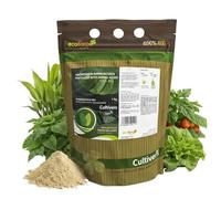CULTIVERS Engrais aux acides aminés 85% + fer 1 kg. Engrais écologique à haute concentration. Plantes plus vigoureuses et noires (sans carences nutritionnelles). Biostimulant pour plantes