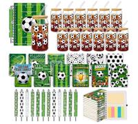 Culudea Lot de 36 gobelets en verre de 473,6 g avec couvercles en bambou et pailles, carnet de motivation A6 à spirales et stylos, coffret cadeau pour garçons, joueurs, entraîneurs et fans