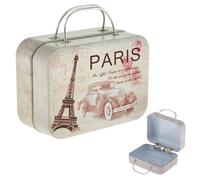 Cunegra Mini valise cadeau Paris - Décoration Paris - Mini valise de voyage - Tour Eiffel - Cadeau d'argent vintage - Emballage cadeau de mariage et bons de voyage - 7,5 x 5,5 x 3,5 cm