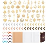 Cunno Kit d'accessoires pour carnet de notes à faire soi-même - Bandes élastiques en métal - Rechargeables - Transparent - Fait à la main - Passeport - Accessoires décoratifs pour bloc-notes en cuir
