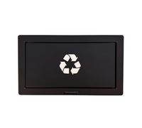 Cup Keeper Trappe encastrable pour déchets 350×200 mm | Noir avec symbole de recyclage blanc | Idéal café, restaurant, bureau, boutique