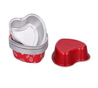 Cupcake en Aluminium en Forme de Coeur 15 Pièces Moule à Gâteau en Papier D'aluminium en Forme de Coeur avec Couvercles Transparents Tasse de Cuisson de Dessert pour les Mariages