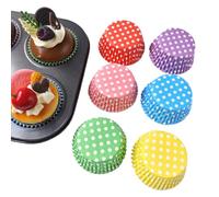 Cupcake Wrappers - 100pc Rainbow Dot Paper Baking Liners for Parties | Colorful Cupcake Liners | Rainbow Dot Baking Cupswith Greaseproof Design For Birthdays, Weddings, Tea Parties Gatherings