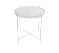 CUPID - Table basse ronde effet marbre blanc D 43 Blanc