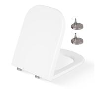 CUQOO abattant wc clipsable papado frein de chute | lunette toilette carré | INSTALLATION FACILE: fermeture douce · fixation rapide · sans vis · amovible · hygiénique · résine urée · réglable
