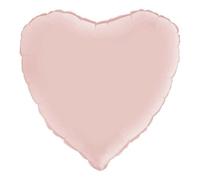 Cœur ballon heart shape foil balloon mylar (46 cm, 18"), rose pastel satin