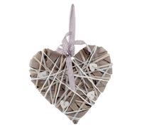 Cœur décoratif en bois de peuplier, 25 cm (lot de 5)
