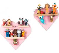 Cœur d'étagère pour enfants / suspendu pour étagère tonique / d'économie d'espace / Dimensions: H. 27 x W. 44 x D. 5 cm / Étagère murale pour figures Stockage avec inserts magnétiques / Rangement en b