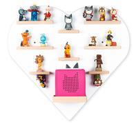 Cœur d'étagère pour enfants / Suspension pour Tonie Box et Tonie / Étagère d'économie d'espace / H. 51 x W. 54 x T. 19 cm / Étagère murale pour boîte à musique et figures Inserts magnétiques de stocka