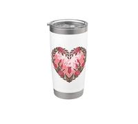 Cœur floral de roses et de tulipes - Fleurs Gobelet isotherme en acier inoxydable double paroi