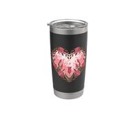 Cœur floral de roses et de tulipes - Fleurs Gobelet isotherme en acier inoxydable double paroi