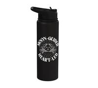 Cœur guidé par la lune avec signe du zodiaque Cancer Stainless Steel Insulated Water Bottle