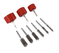 Cure-pipe en cuivre - Brosses de nettoyage de tuyau pour plomberie pour perceuse - Brosses de nettoyage de tube de 3/4 pouces - Kit de cure-pipe avec embout de perceuse électrique (9 pièces)