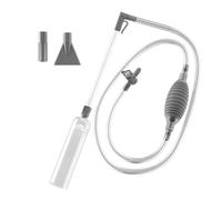 curfair Aspirateur de piscine sans fil avec 2 adaptateurs de buse - Siphon transparent - Valve réglable - Amovible - Changement d'eau - Gris