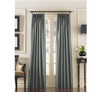 Curtainworks Marquee Imitation Soie Panneau de Rideau flamande, Bleu Sarcelle, 30 by 95"