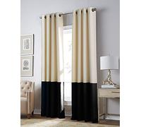Curtainworks Rideaux à œillets Kendall Unicolore., Crème/Noir, 84"