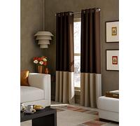 Curtainworks Rideaux à œillets Kendall Unicolore., Polyester, Brun/Marron Clair, 95 inch