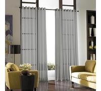 Curtainworks Soho Voile Sheer Grommet Panel, Silver, by 120 inches