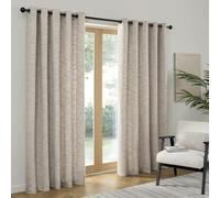 Curtina Talon Rideaux à œillets pour Salon 100% Polyester recy iltrage de la lumière - Tissage Jacquard texturé - Gris - 168 x 137 cm