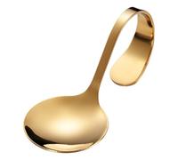 Curved Handle Stainless Steel Dessert Spoon - Ice Cream & Condiment Scoop | Artistic Curved Handle Design, Food-Grade Rust-Resistant Stainless Steel, Versatile Serving & Condiment Scoop