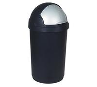 Curver 03986-Y09-40 Poubelle Swing Top 25L, Plastique, Noir/Gris, 35 x 25 x 10 cm