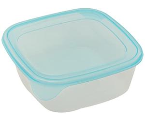 Curver 182216 Fresh'n Go Lot 3 Boîtes Hermétique carrée Plastique Transparent/Bleu 16 x 16 x 11 cm 8 L