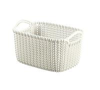 Curver 226394 Panier de Rangement Rectangulaire Tricot Plastique Blanc Cassé 24,7 x 16,7 x 13,7 cm 3 L