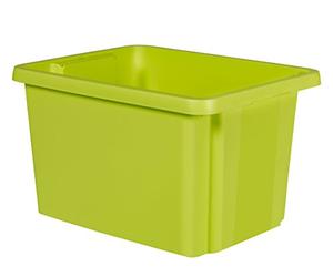 Curver Bac de Rangement Essentials 26L - Rangement Multiusage, Empilable et Emboîtable - Fond renforcé - 33,5 x 42,5 x 26,2 cm - Vert