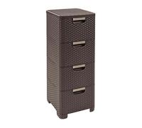 CURVER STYLE 4x14L Tour a tiroirs rotin 33 x 38 x 79 cm marron 06605-210