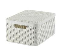 Curver Boîte de rangement avec couvercle Style M 18 L Blanc crème