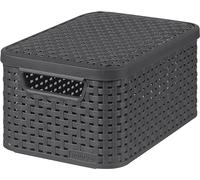 Curver Boîte de rangement Style L 30 L avec couvercle – Argent métallisé