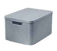 Curver Boîte de rangement Style L avec couvercle 44,5 x 33 x 24,8 cm gris