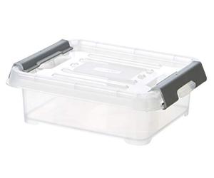Curver | Boite Handy Plus 1,2L + Clips Gris avec Couvercle, Transparent
