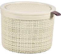 Curver | Boite Ronde Jute 2L avec Couvercle, Beige, 100% recyclé